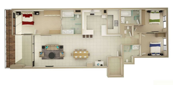Thiết kế nội thất chung cư 3 phòng ngủ đơn giản nhưng hiện đại