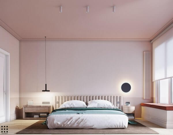 Phòng ngủ background màu hồng đơn giản