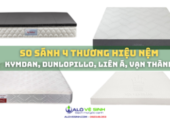 Hình 1- So sánh nệm Kymdan, Dunlopillo, Liên Á, Vạn Thành